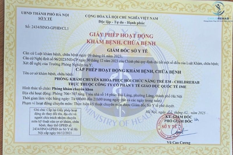 Giấy Phép & Tiêu Chuẩn ChildRehab 2026 | Minh Bạch – Chuyên Môn – Đồng Hành Đúng Cách