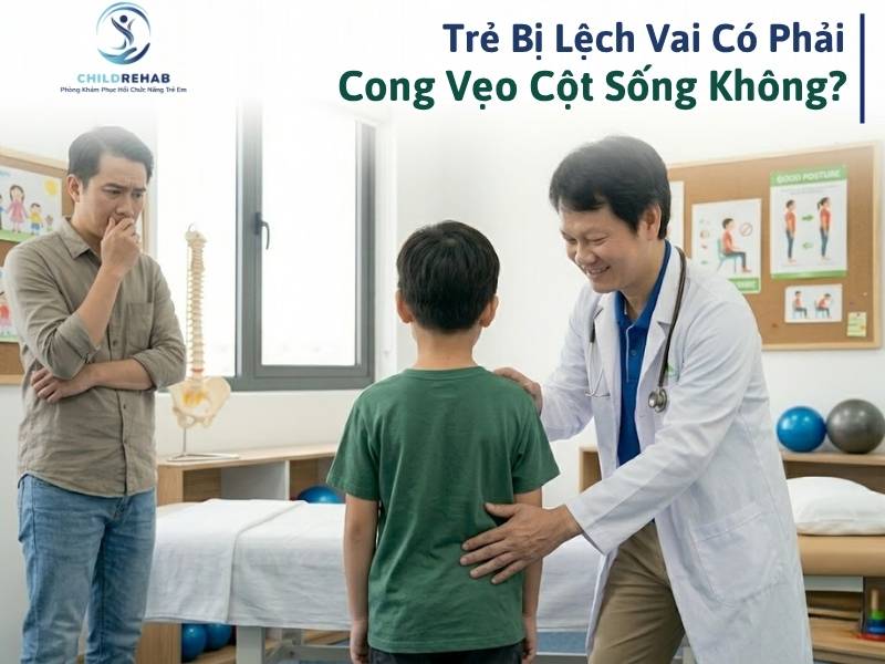 Trẻ Bị Lệch Vai Có Phải Cong Vẹo Cột Sống Không? 2026 | ChildRehab