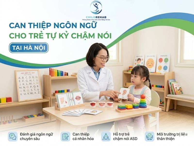 Can Thiệp Ngôn Ngữ Cho Trẻ Tự Kỷ Chậm Nói Tại Hà Nội | ChildRehab