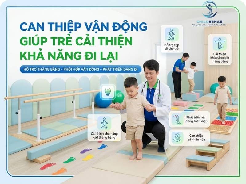 Can Thiệp Vận Động Giúp Trẻ Cải Thiện Khả Năng Đi Lại | ChildRehab