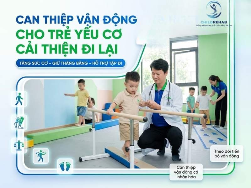 Can Thiệp Vận Động Cho Trẻ Yếu Cơ Cải Thiện Đi Lại | ChildRehab