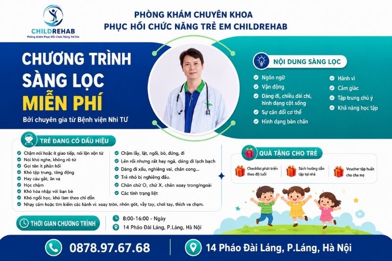 Chương Trình Sàng Lọc Miễn Phí Cho Trẻ Tại ChildRehab Hà Nội