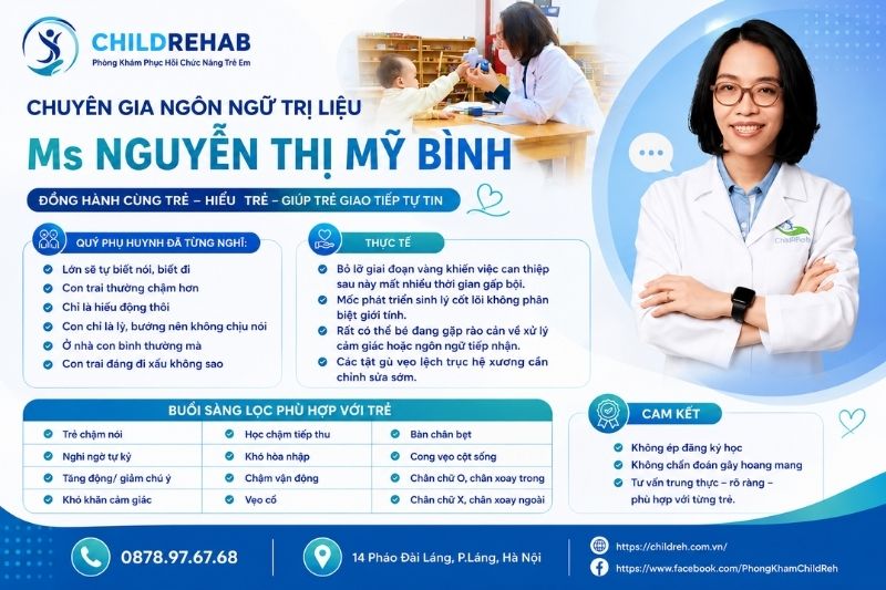 Chuyên Gia Ngôn Ngữ Trị Liệu Ms Nguyễn Thị Mỹ Bình Đồng Hành Cùng Trẻ Tại ChildRehab