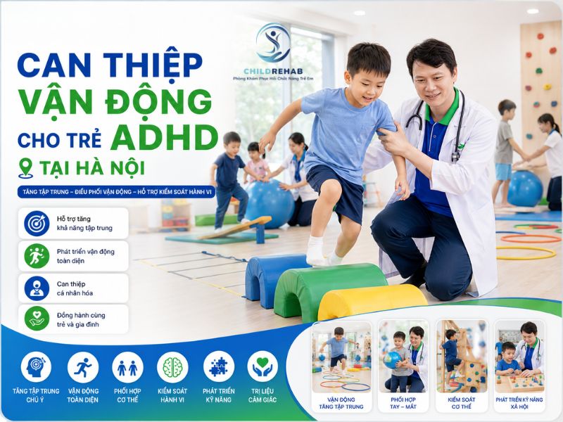 Giúp trẻ ADHD cải thiện kiểm soát vận động, tăng tập trung và giảm hành vi bốc đồng.