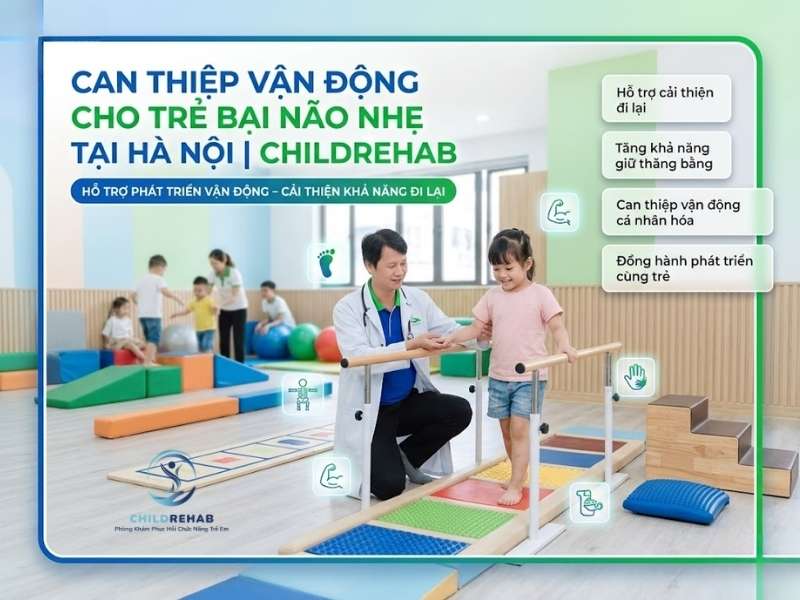 Chương trình phục hồi vận động giúp trẻ bại não nhẹ cải thiện khả năng đi lại.