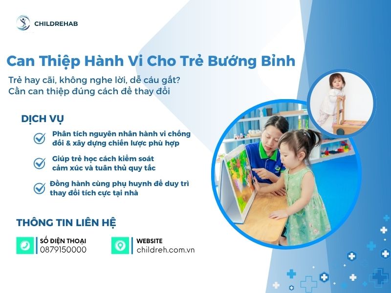 Dịch vụ tại ChildRehab giúp trẻ giảm hành vi chống đối