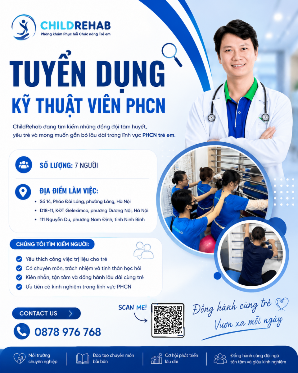 Tham gia đồng hành cùng trẻ trong lĩnh vực phục hồi chức năng nhi khoa.