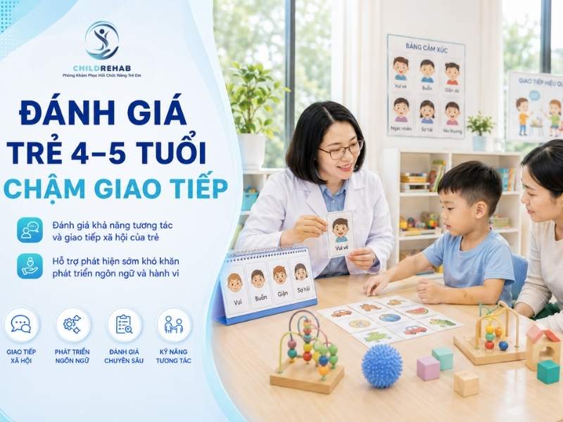 Trẻ 4–5 tuổi gặp khó khăn giao tiếp? Đánh giá chuyên sâu giúp xác định nguyên nhân chính xác.