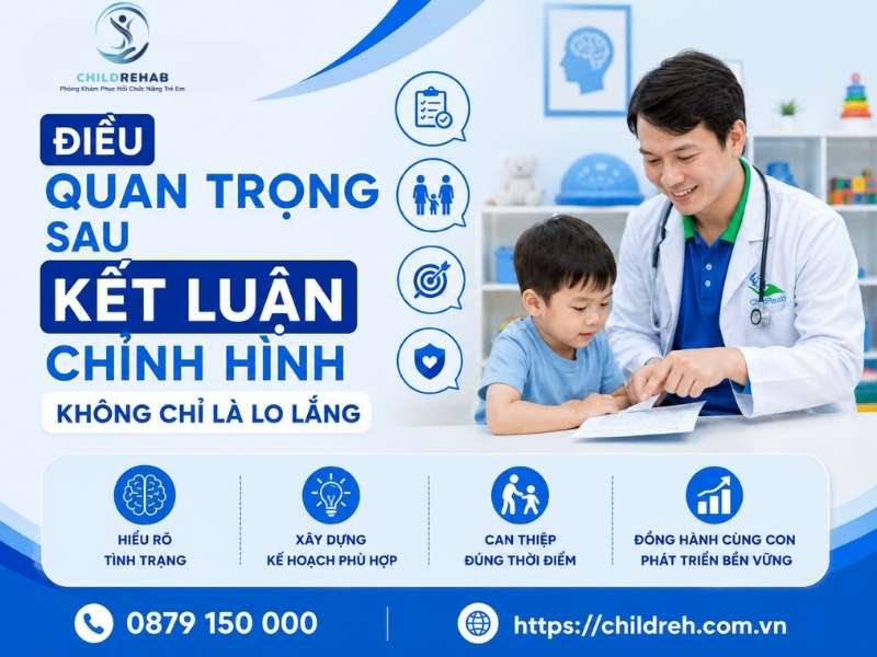 Sau kết luận chỉnh hình, điều phụ huynh cần nhất là hiểu đúng và đồng hành đúng cách.