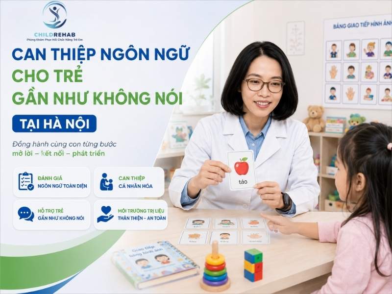 Giúp trẻ gần như không nói cải thiện khả năng phát âm và phản ứng giao tiếp cơ bản.