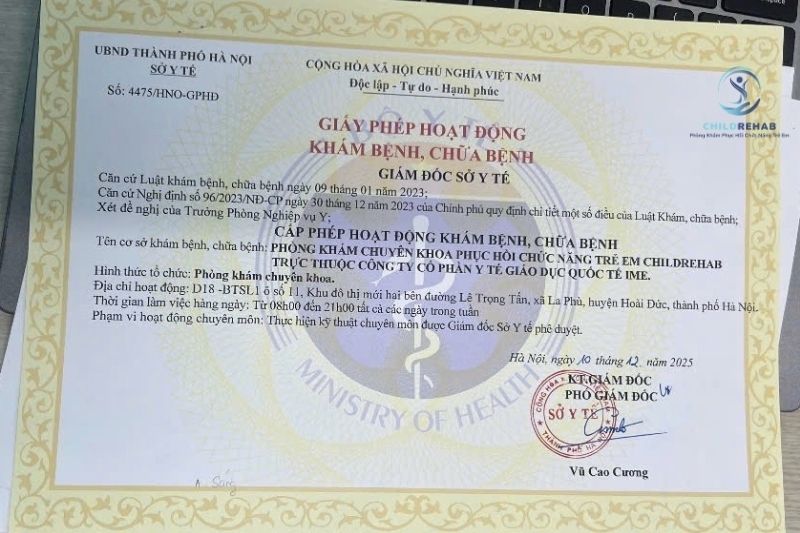 Giấy phép hoạt động – Cơ sở Hà Đông (Hà Nội)
