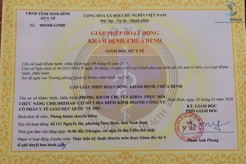 Giấy phép hoạt động – Cơ sở Ninh Bình