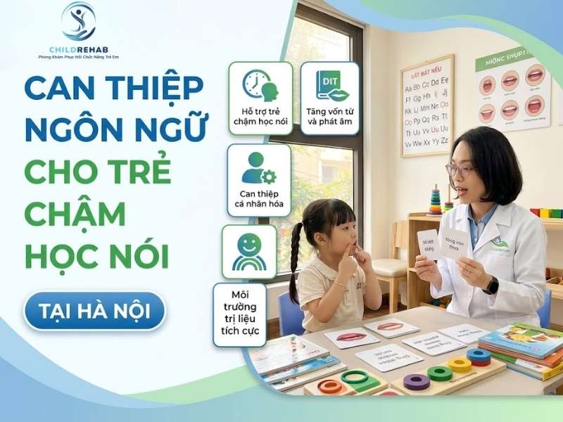 Chương trình hỗ trợ trẻ chậm học nói phát triển khả năng ngôn ngữ cơ bản.