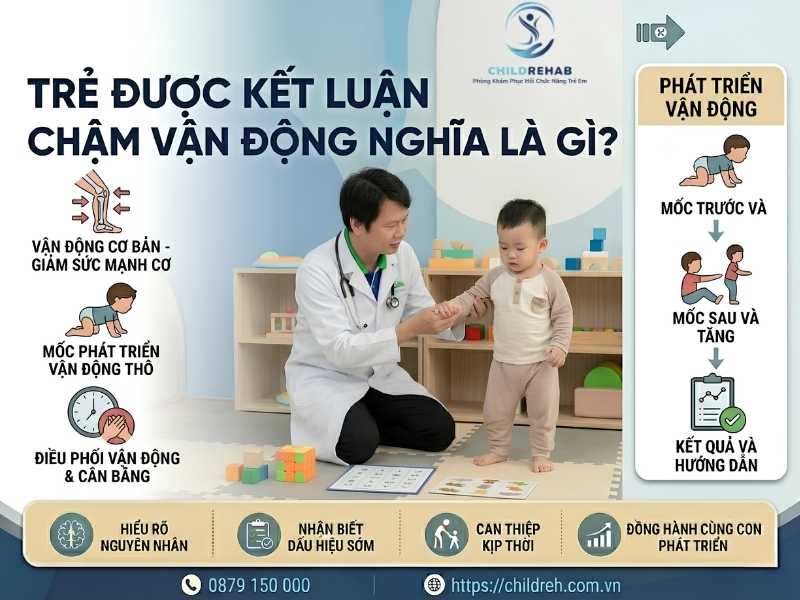 Khi bác sĩ kết luận trẻ chậm vận động.
