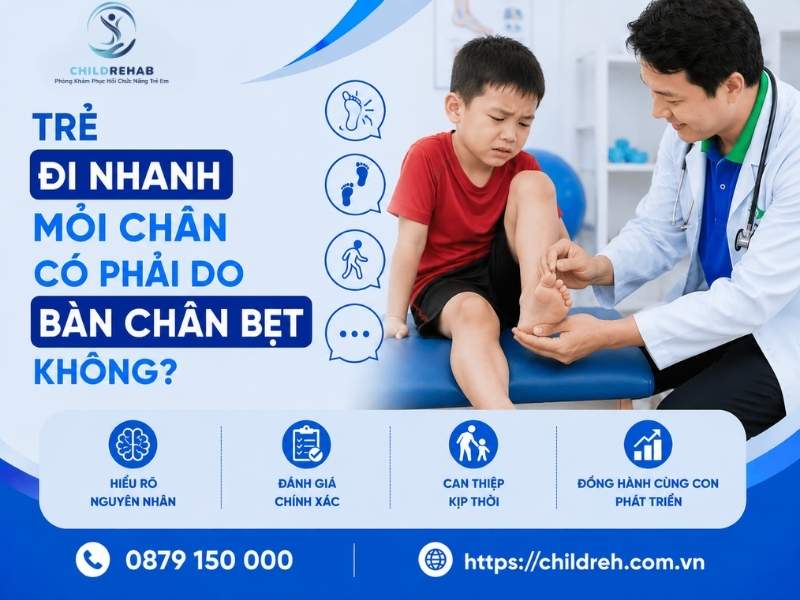 Trẻ nhanh mỏi chân có liên quan đến bàn chân bẹt hay không.