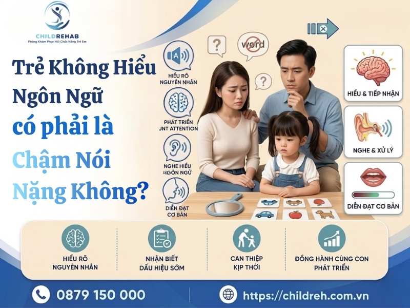 Trẻ không hiểu lời nói có phải là dấu hiệu chậm nói nặng hay không.